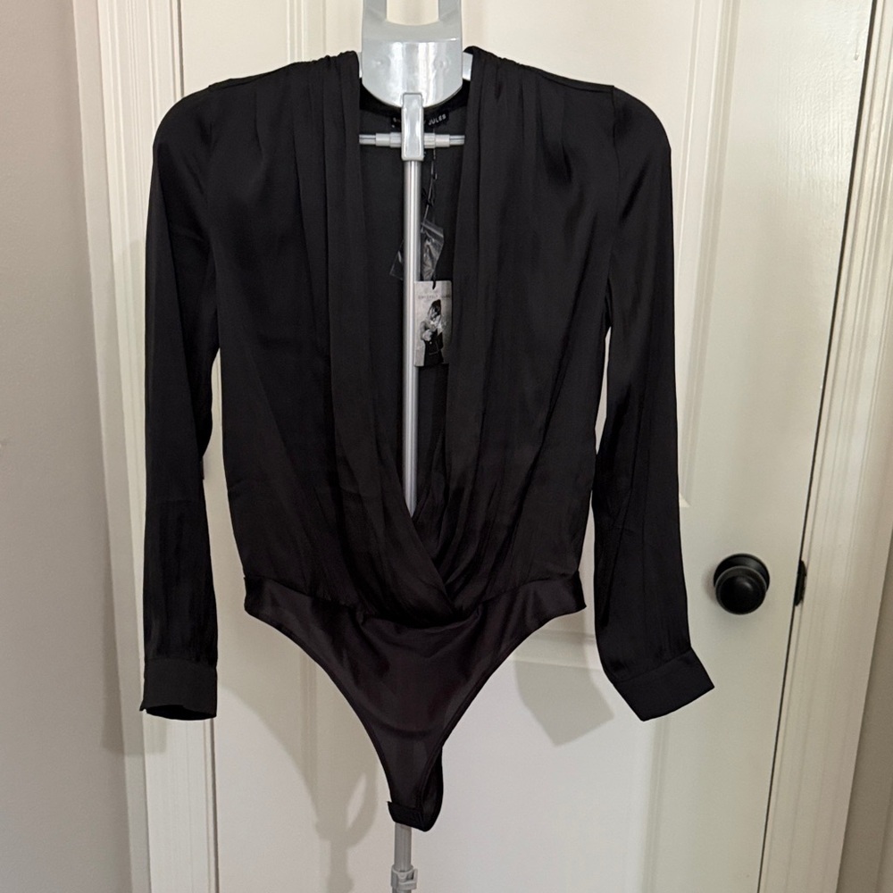 Sincerely Jules Shiny Black sexy elegant bodysuit